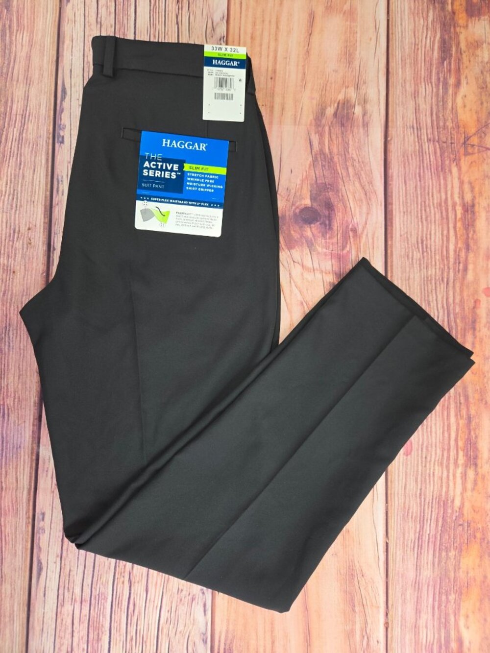 Haggar The Active Series Slim Fit Suit Pant Size 33X32 Stretch Herringbone